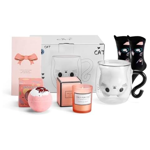HUISHENG Cat Mug Gift Set for Women Cover