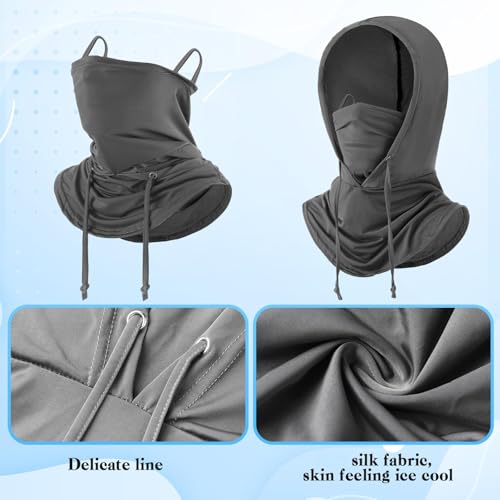 Image of Patelai 6 Pcs Summer Balaclava UV Face Mask Sun Protection Cooling Hood Full Head Face Cover for Women Men Cycling Fishing