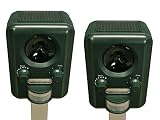 Selections Set of 2 Solar Powered Ultrasonic Cat, Dog and Rodent Repeller (Batte...