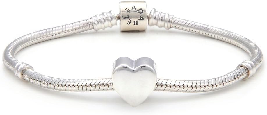 Adabele Solid 925 Sterling Silver Love Heart Bead Charm Fit Pandora All Other Charm Bracelet Necklace Women Birthday Personalized Jewelry Gift
