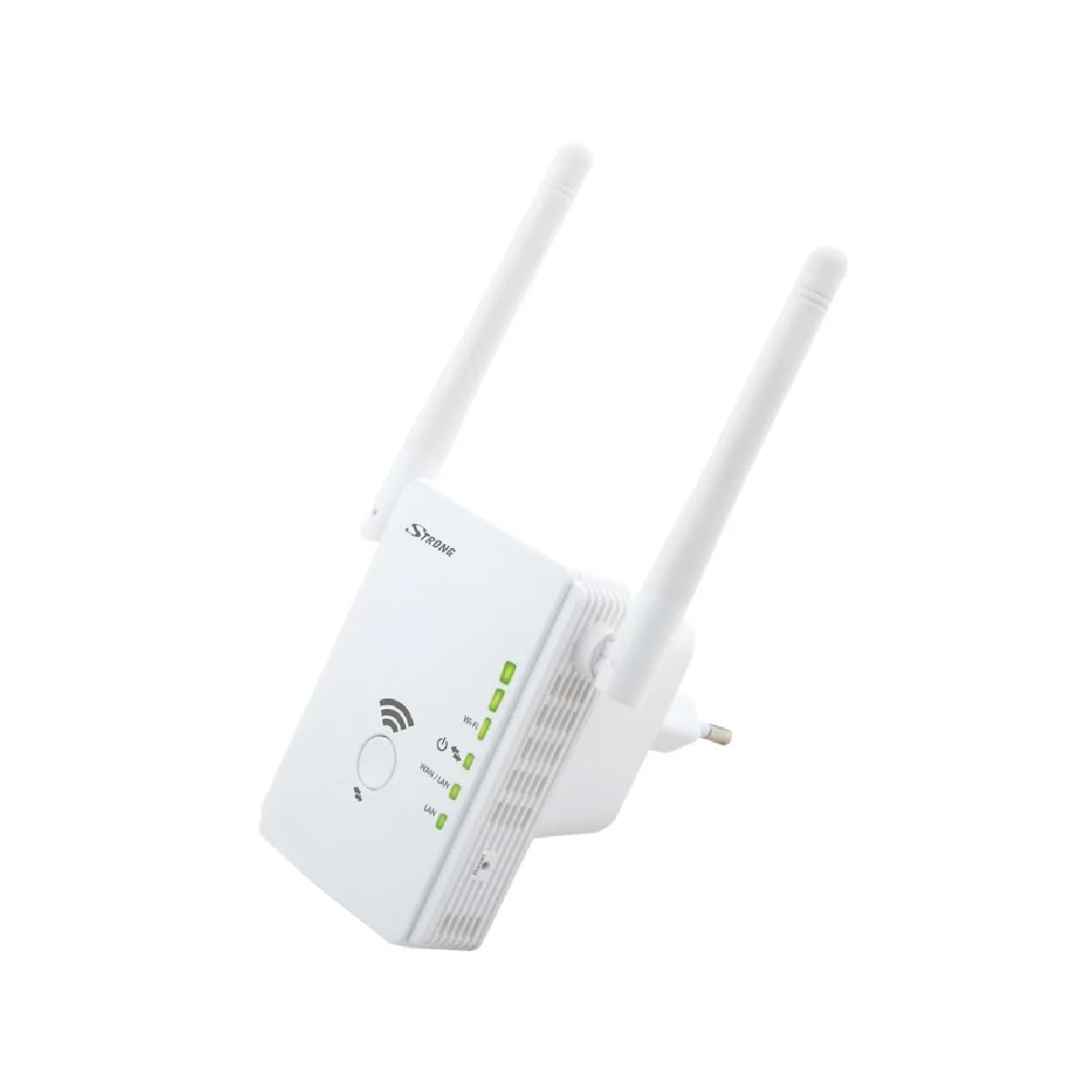 STRONG WLAN Repeater 300 V2, tryby pracy: uniwersalny repeater/punkt dostępowy/router, 300 Mbit/s przy 2,4 GHz, 2 porty LAN, wzmacniacz WLAN - biały, REPEATER300V2