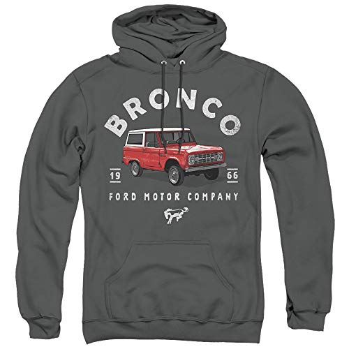 Ford Bronco Bronco Illustrated Unisex Adult Pull-Over Hoodie for Men and Women X-Large Charcoal