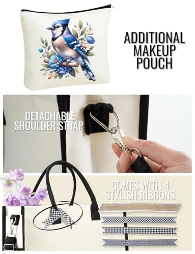 Set bolso tote y pouch con diseño floral para mujer miniatura 4