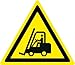 Etichetta adesiva pittogramma segnale di pericolo"Pericolo carrelli elevatori ed altri veicoli industriali" - PR014-10 per confezione (50x50mm)