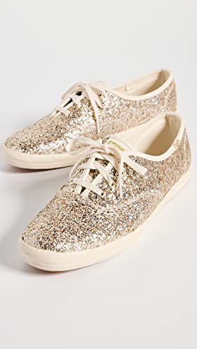 Keds Women's Champion Glitter Sneaker, Gold, 10