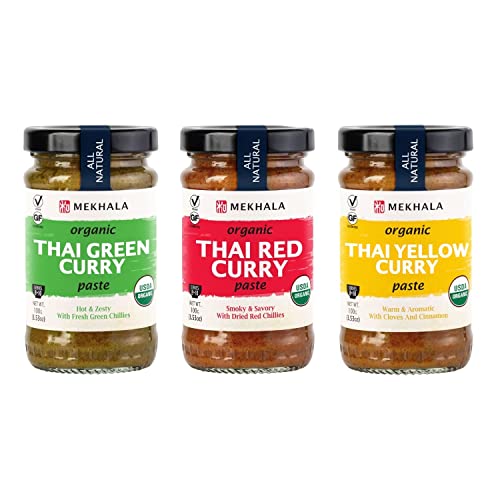 Mekhala Organic Gluten Free Curry Paste Value 3-Pack (3×3.5oz) (Mixed)
