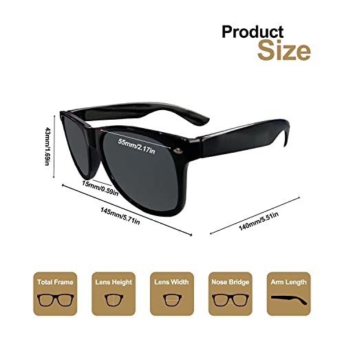 LotsBuyLots Black Sunglasses Bulk UV400 Protection Retro Party Sunglasses for Adults Party Favors - Set of 102