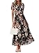 Simplee Women Floral Summer Maxi Dress Boho Flowy Casual Chiffon Short Sleeves V Neck Long Wedding Guest Dresses Black Yellow Floral M