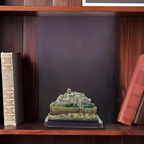 Estatua panorámica 3D de Jerusalén sobre base de madera miniatura 6