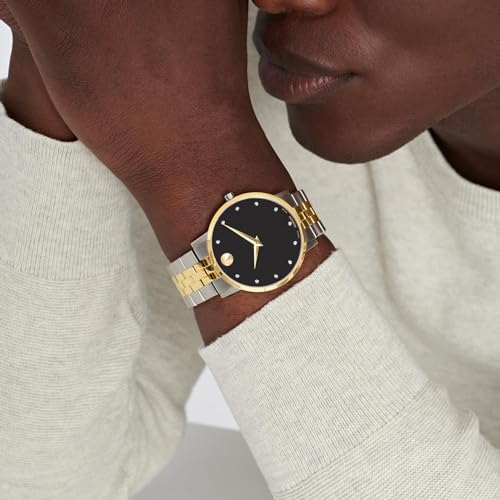 Image of Movado Museum Classic Analog Black Dial Men's Watch-607202