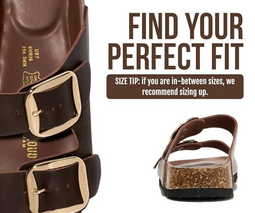 Image of Project Cloud 100% Genuine Leather Flat Sandals for Women 2026 Comfortable Beach Essentials Womens Sandals Memory Foam Vacation Essentials Slides for Women Footwear (Santorini)