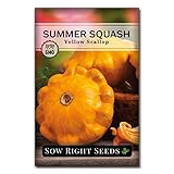 Sow Right Seeds - Yellow Scallop Summer Squash Seed for Planting  - Non-GMO Heirloom Packet with...