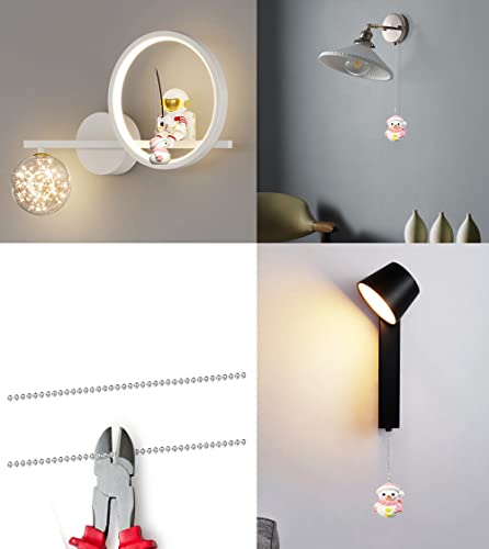 Image of 12 inch Ceiling Fan Pull Chain Christmas Snowman Charm Pendant Ceiling Fan Danglers Fan Pulls Chain Extender with Ball Chain Connector for Ceiling Fan Light Decoration (Pink)