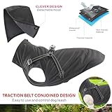 Mosucoirl Hunde Regenmantel Wasserdichter Hunde Kapuzenpullover Reflektierender Hunde Regenmantel mit Kapuze Verstellbare Regenjacke für kleine Mittelgroße und große Hunde und Welpen
