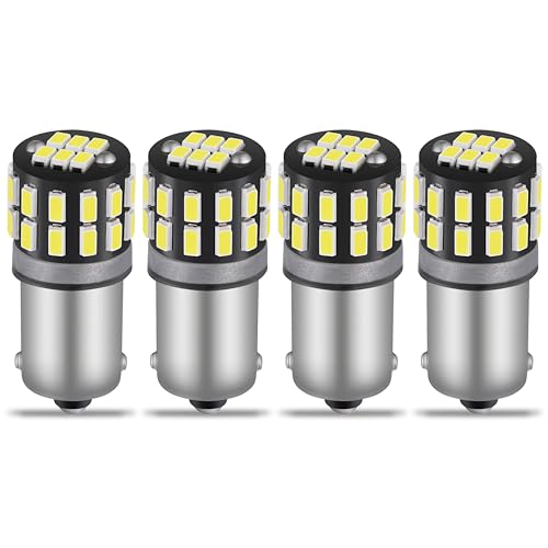 QAUBEN BA9S BA9 12146 1445 1705 White LED Light 12V-24V 30 SMD 3014 Chipset Car Interior Replacement 6253 64111 Bulb for Map Dome Courtesy Trunk License Plate Glove Box Side Marker Light (4pcs)