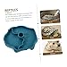 Toyvian Reptile Automatic Water Feeder Basin and Food Plate Pet Water Dispenser for Tortoise Lizard and Other Reptiles Durable Design Lake Blue Color