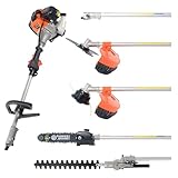 Certified Refurbished 52cc 5-in-1 Multi-Function Garden Tool – Petrol Brush Cutter, Grass Trimmer, Hedge Trimmer, Pruner