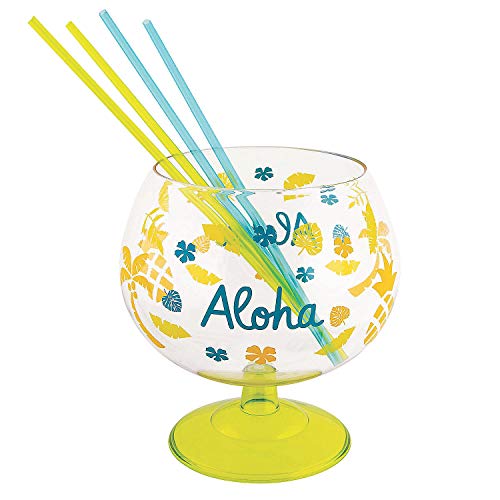 Vaso reutilizable Fishbowl plástico amarillo 96 oz miniatura 1