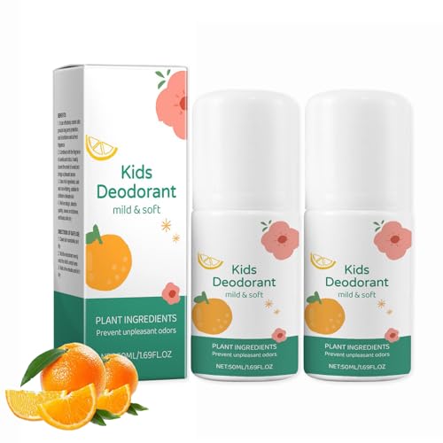 Desodorante natural para niños, desodorante en rollo para adolescentes, protección de fragancia natural, suave y suave, hipoalergénico, previene la piel seca, desodorante corporal para niños y