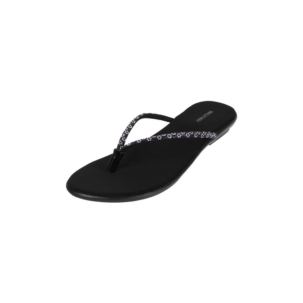 Walkway Women Black Synthetic Flat Fashion Slipper UK/6 EU/39 (32-806) (B0DH3F12GY) Amazon Price History, Amazon Price Tracker