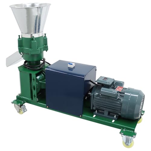 Image of 2mm Animal Feed Pellet Machine Chicken Feed Pellet Maker Farm Fodder Granulator 220V Four Head Press Roller 150-200KG /h 4.5KW