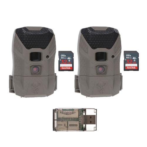 Wildgame Innovations Wraith 2.0 Trail Camera (2-Pack) Bundle with 32GB Ultra SDHC UHS-I Memory Card (2-Pack) and 4-in-1 USB Card Reader (5 Items) - Wildgame Innovations