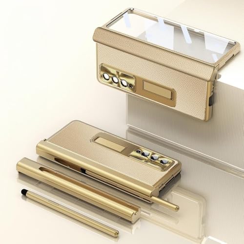 Samsung�p Galaxy Z Fold 7 6 5 4360�p�y�����b�L���U�[�P�[�X�A�t���X�N���[���v���e�N�^�[�A�}�O�l�b�g���L�b�N�X�^���h�t���d�b�J�o�[�A���b�`�S�[���h�ASamsung�p Z Fold 4�p