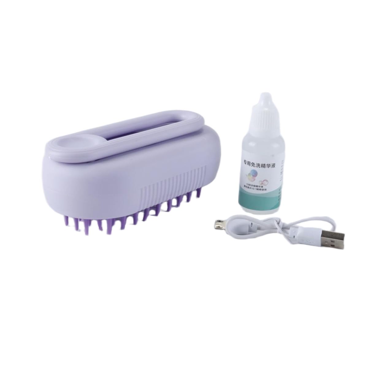 Cepillo de vapor 4 en 1 para gatos con muda, recargable, para perros, con vapor estático, masaje y limpieza (morado)