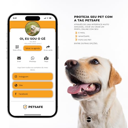 Gshield Pingente Tag de Identificação para Coleira de Cães e Gatos com QRCode, Grave Informações de