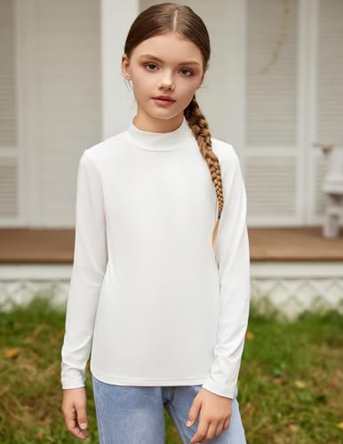 Arshiner Girls Long Sleeve Mock Turtleneck Shirts Slim Fit Casual Base Layer Top Tee3