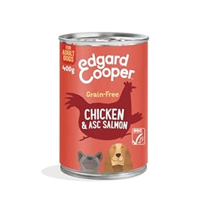 Edgard & Cooper Comida Húmeda para Perros Senior Mayores Latas Perros Natural Sin Cereales Paté 400g x 6 Pollo & Salmon Fresco, Alimentación Sana Sabrosa y Equilibrada, Carne Fresca