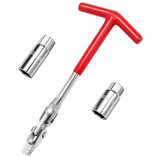 pwkauka 3Pcs Spark Plug Socket Wrench Set T-Handle, Universal 5/8"