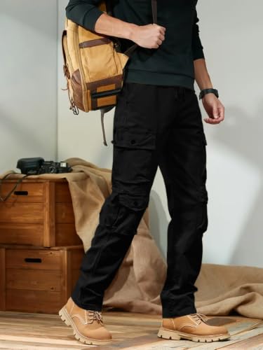Image of Leriya Fashion Men's Cargo Pants | Multi Pocket Cotton Cargo Joggers for Men | Loose Fit Stylish Pant with Pockets | Casual Baggy Trousers & Streetwear Lower