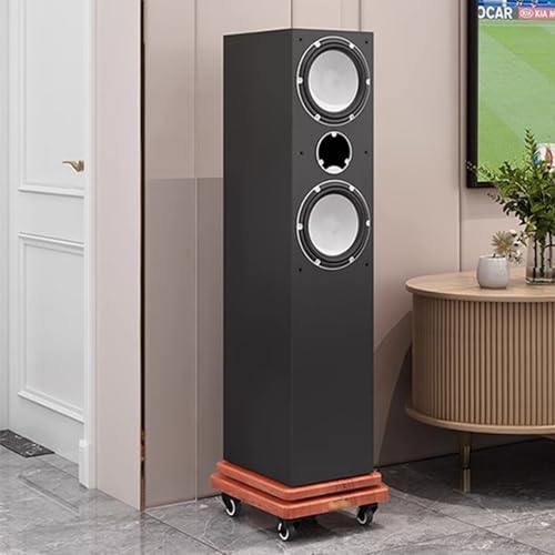 Support de moniteur de studio avec amortissement sonore et roues verrouillables pour home cinéma, réduit les vibrations, améliore la qualité audio