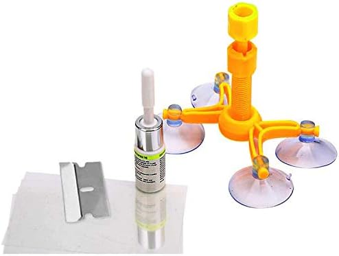 GLISTON Windshield Repair Kit for Big Crack and Broken Star Chip with Clear Directions and Cleaning Cloth