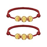 Softball Armband Party Gelb Softball Perlen Freundschaftsarmband verstellbares Perlenarmband Softball Geschenke Mädchen Jungen Teen Sport Geburtstagsfeier Softball wasserdichte (D, One Size)