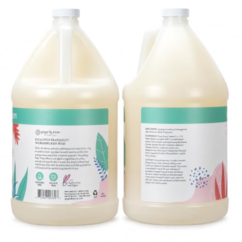 Image of Ginger Lily Farms Botanicals Body Wash, 128oz, Eucalyptus Tranquility | 100% Vegan & Cruelty-Free | Nourishing Bath & Shower Gel for All Skin Types | Refill Size