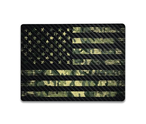 Image of MightySkins Carbon Fiber Skin Compatible with Microsoft Surface Laptop Go 3 (2023) Full Wrap Kit - American Camo | Protective, Durable Textured Carbon Fiber Finish | Made in The USA