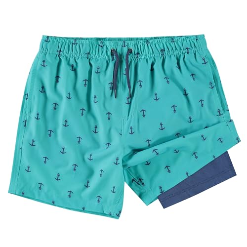Kanu Surf Boys' Adventure Swim Trunks, Shoreline Green