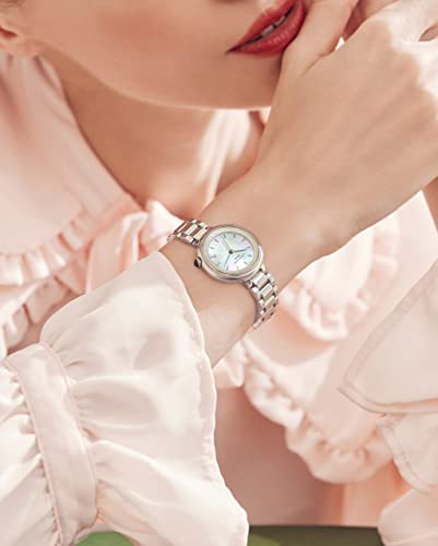 Lola Rose Women's Mother-Of-Pearl Watch With Zircon And White Gold Tone Three-Bead Steel Band #TOP5