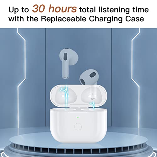 Wireless Charging Case Replacement Compatible With Airpod 3Rd Generation , Air Pod 3 Charger Case With Bluetooth Pairing Sync Button Without Earbuds , White #TOP3
