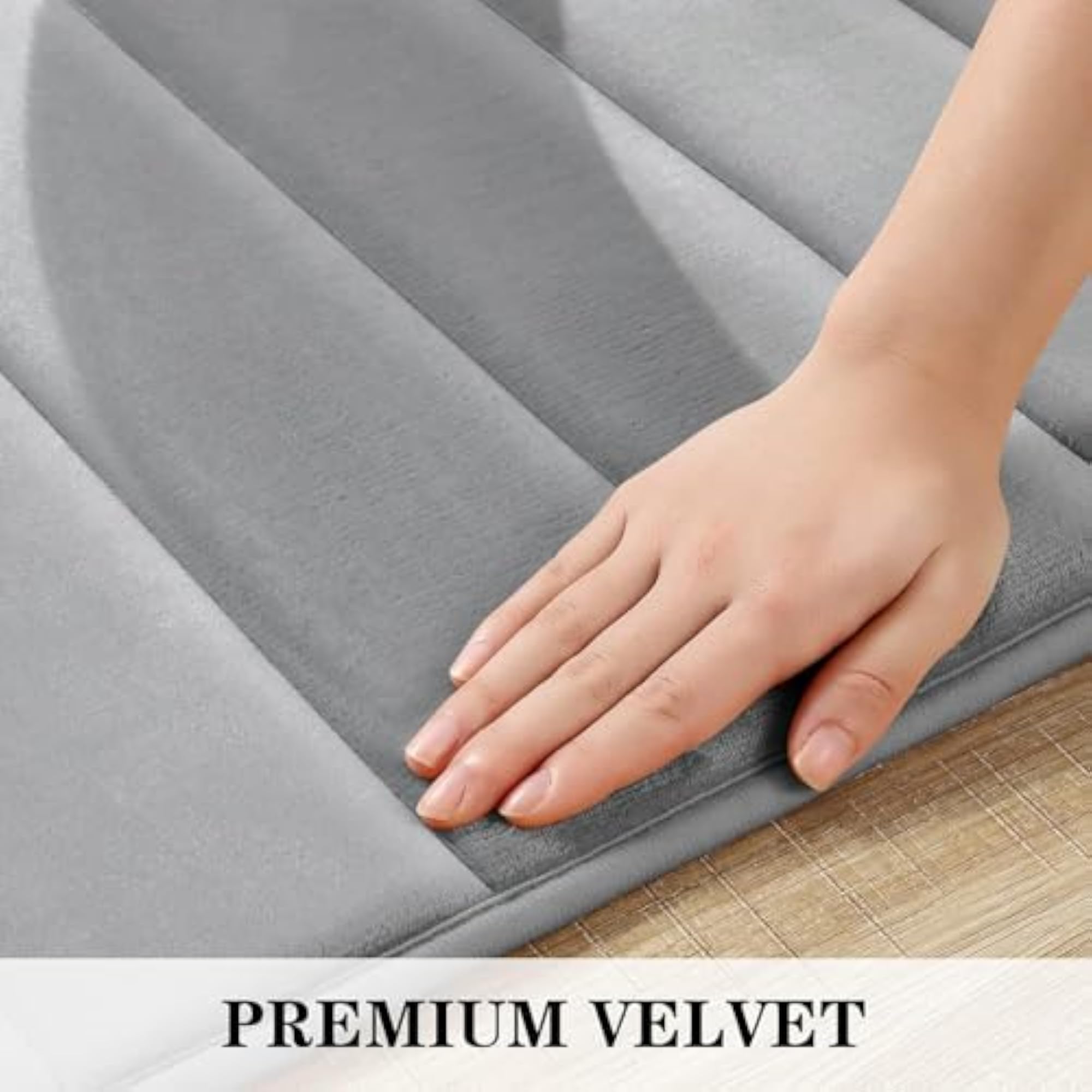 Memory Foam Bath Mat Set, Absorbent Non-Slip, Fast Drying