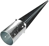 KOTARBAU® Einschlagbodenhülse Ø 100mm Feuerverzinkt Pfostenträger Rund Einschlaghülse Bodenhülse Pfosten Anker Stahl Silber Bodenanker Länge 750 mm Top