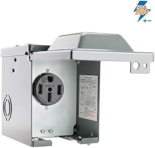 BougeRV 50 Amp RV Power Outlet Box,Enclosed Lockable Weatherproof Outdoor Electrical Nema 14-50R