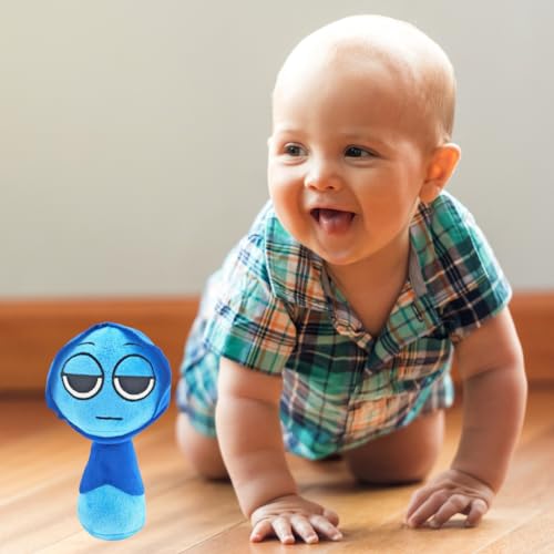 Image of Customized Text Blue Scarf Sprunki Plush Toys