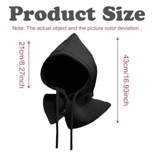 BSITSSS Warme Kapuzenschal 2 in 1, Multifunktionale Schalmütze Damen, Modisch Weiches Balaclava Damen, Schal mit Kapuze mit Kordelzug, Mützenschal für Outdoor-Sportarten
