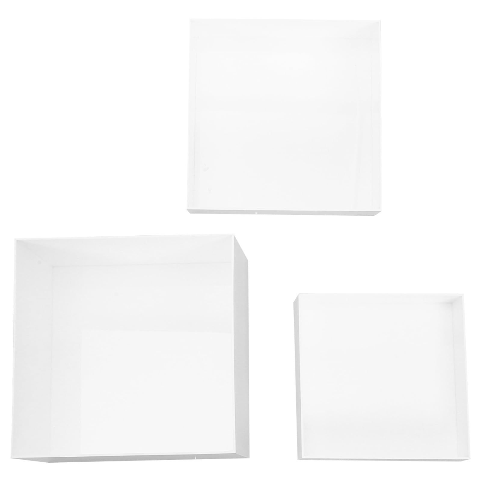 PRETYZOOM 3 Pezzi Alzatina Cubo in Acrilico Bianco 8 9 10 Pollici per