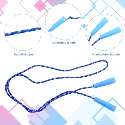 Image of Thenshop 24 Pcs /12 Set Gymnastic Party Favor Gymnastics Birthday Supplies, 12 Colorful Jump Rope 12 Gift Card Bulk Gift Nylon Stripe Ropes Adjustable Size Exercise Fitness Activity Sports Party Favor