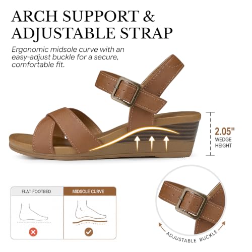 Image of SHIBEVER Wedge Sandals for Women Dressy: Comfortable Low Heel Summer Sandal