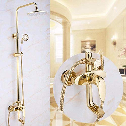 Ensemble de douche cuivre robuste contre la corrosion, robinet antique doré durable - 2